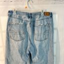 American Eagle  Blue Light Wash Whiskered Cotton Baggy Jeans Size 16 Short Photo 5