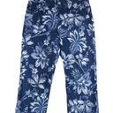 Ralph Lauren  LRL Womens Size 12 Capri Pants Cotton Stretch Blue White Floral Photo 0