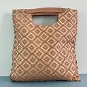 Anthropologie Deux Lux Cara Foldover Braided Tan Metallic Woven Clutch Photo 4