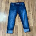 Kut From The Kloth  Straight Leg Cropped Cuffed Hem Dark Blue Jeans EUC Sz 6 Photo 2