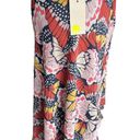 Petal Boden Crinkle Bias-Cut  Stamp Midi Skirt Navy Pink Orange Yellow Size 6 Photo 3