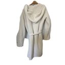 Victoria's Secret Victoria’s Secret Ivory Hooded Sherpa Cozy Soft Plush Logo Short Robe Size XS/S Photo 3