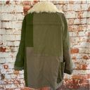 One Teaspoon Green Patchwork Twill Utility Defender Sherpa Fur Lined Coat Small Photo 8