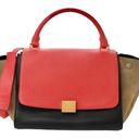 CELINE  Calfskin Suede Small Tri-Color Trapeze Bag Photo 0