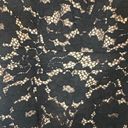 Esley  Black & Cream Lace Overlay Short Capped Sleeve Bodycon Dress Women Sz S Photo 6