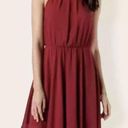 Lush Clothing Lush Burgundy Chiffon Sleeveless Pleated Blouson Mini Skater Dress Medium Photo 0