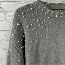 Pretty Little Thing  Embellished Pearls Knit Sweater Turtleneck Gray S Photo 3