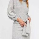 Saylor  Free People Revolve Giovanna Grey Ribbed Knit  Sweater Dress Turtleneck L Photo 0