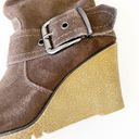 Björndal Bjorndal Brown Suede Wedge Boots Size 6 Buckle Strap Crepe Sole Winter Ski Lodge Photo 7