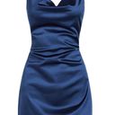 Zaful Satin Navy Dress Photo 0