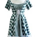 Handmade Vtg 2000s Green Plaid Lace Corset Western Dress Photo 0