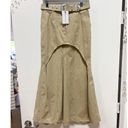 Lovers + Friends NWT  Jane High Low Denim Belted Maxi Skirt Beige Women's XS Photo 0