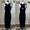 Pretty Little Thing  Black Velvet Underwired Cross Front Midi Dress Black $60 12 Photo 1