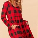 Harper Haptics By‎ Holly  Red Black Buffalo Plaid Babydoll Dress Women’s Size S Photo 1