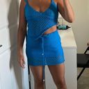 Blue Crochet Set Tank And Shorts Photo 0