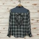 Zadig & Voltaire  Talmi Skull Embellished Plaid Button Down Top - Blue/Gray - XS Photo 9