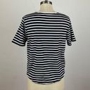 Oak + Fort  Blue Stripe Short Sleeve Top Small Photo 4