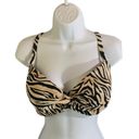 Shade & Shore  Womens Light Lift Twist Front Bralette Bikini Top Zebra 38D Photo 3