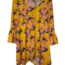 Brooks Bobbie  Sz M Yellow Floral Hanky Hem Top with Necklace NEW NWT Photo 1