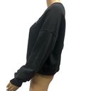 Hollister  California Black Crew Neck Long Sleeve Cropped Sweatshirt Womens Large Photo 2