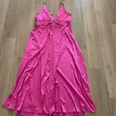 FashioNova Hot Pink Satin Maxi Dress Photo 3