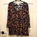 West of Melrose NWT-  Black & Brown Floral Long Sleeve Baby Doll Dress Small Photo 1