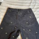 Daisy TINSEL  Washed Black Floral Distressed Ripped Knee Jeans High Rise 28 Photo 5