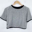 Kith  Grey Black Short Sleeve Side Button Snap Crop Top Women's Size Small S Photo 0