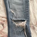 Topshop Moto Distressed Ripped Raw Hem Light Blue Y2K Jeans, size 26x30” Photo 10