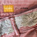 Pilcro  Pink Hyphen Chino Pants Size 26P Embroidered Floral Waist - 30x28 actual Photo 4