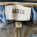 AGOLDE  Blue Reworked 90's A-Line Pleated Paperbag Distressed Denim Skirt Size 26 Photo 9