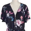 City Chic  Precious Floral Print Black Dress Women’s Plus Size 18 Zip Neckline Photo 3