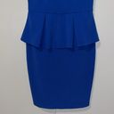 Bisou Bisou NWT  Royal Blue Sleeveless Peplum Dress Bodycon Stretchy Knit Women 8 Photo 3