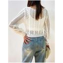 ASTR  the Label Solid Twist Knot Cable Knit Sweater in White Size X-Small Photo 1