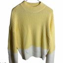 Gianni Bini  Spring Pastel Yellow White Striped Cable  Knit Sweater - M Photo 0