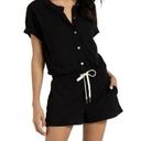 n:philanthropy  Finn Romper Black Button Down Short Sleeve Women’s Size Medium Photo 0