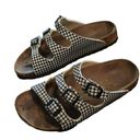 Birkenstock Papillio By  Florida Black & White Houndstooth 3 Strap 7.5 Bohomenian Photo 9