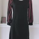 Luxology  Dress Black & Red Striped Sleeves Midi, Size S NWT Photo 4