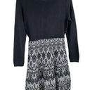 Cynthia Rowley  Black Lace Print Long Sleeve Sweater Dress Size Medium Photo 4