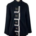 Buttons NEW Carson Black Wool Jacket Silver Twist  Appliqué Ribbon Size Large Photo 1