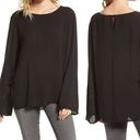 Treasure & Bond Treasure Bond Blouse Medium Soft Black Bell Long Sleeve Business Casual Top NWT Photo 1