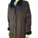 Jones New York Vintage 's luxe style trimmed, faux fur long brown coat size large Photo 7