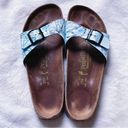 Birkenstock  Papillio White/Blue Abstract Design Sandals Women's Size 39 (8) Photo 6