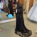 Black Sequin Corset Prom Dress Size 8 Photo 1