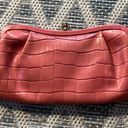 Banana Republic Coral Crocodile Embossed Leather Clutch Photo 1