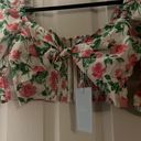 Hill House New  The Isabella Top Pink Roses Poplin Size Medium Photo 3