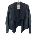 Abercrombie & Fitch Abercrombie Vegan Leather Knit Jacket Sz XS Photo 4