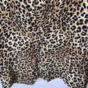 Maggy London Vintage  100% Silk Blouse Brown Animal Print Button Down Size 14 Photo 3