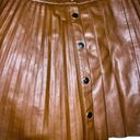 ZARA  brown faux leather pleaded snap front skater style skirt! Photo 8