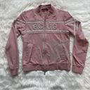 BCBGMAXAZRIA  Blush Pink Rhinestone Studded Collared Zip up Size Medium Photo 0